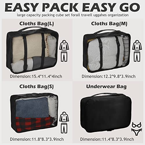 48 Set Packing Cubes Travel Luggage Organizers Set with Storage Shoe Bag, Clothing Bag for Women Men Essentials2