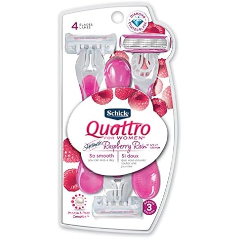 Schick Quattro for Women Disposable Razors with Raspberry Rain Scented Handle, 3 Count Cover