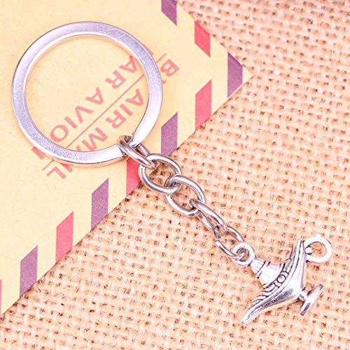 MINTUAN Llavero de Moda 22X18Mm Aladdin lámpara mágica Colgantes de Genio DIY joyería para...