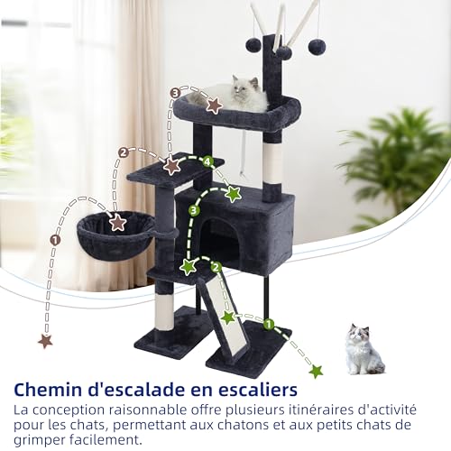Arbre à chat interieur Gitelsnour avec plateforme amovible pour entretien facile - 7