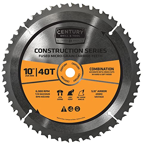 Image of Century Drill & Tool 13292 Circular Saw Blade Set, 10 inch, 40T & 60T | Set includes 40T combination blade and 60T, General construction grade miter saw blade