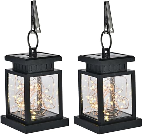 DOITOOL 2 unids luces solares decorativas al aire libre luces solares exteriores luces solares al aire libre linterna solar exterior luces solares
