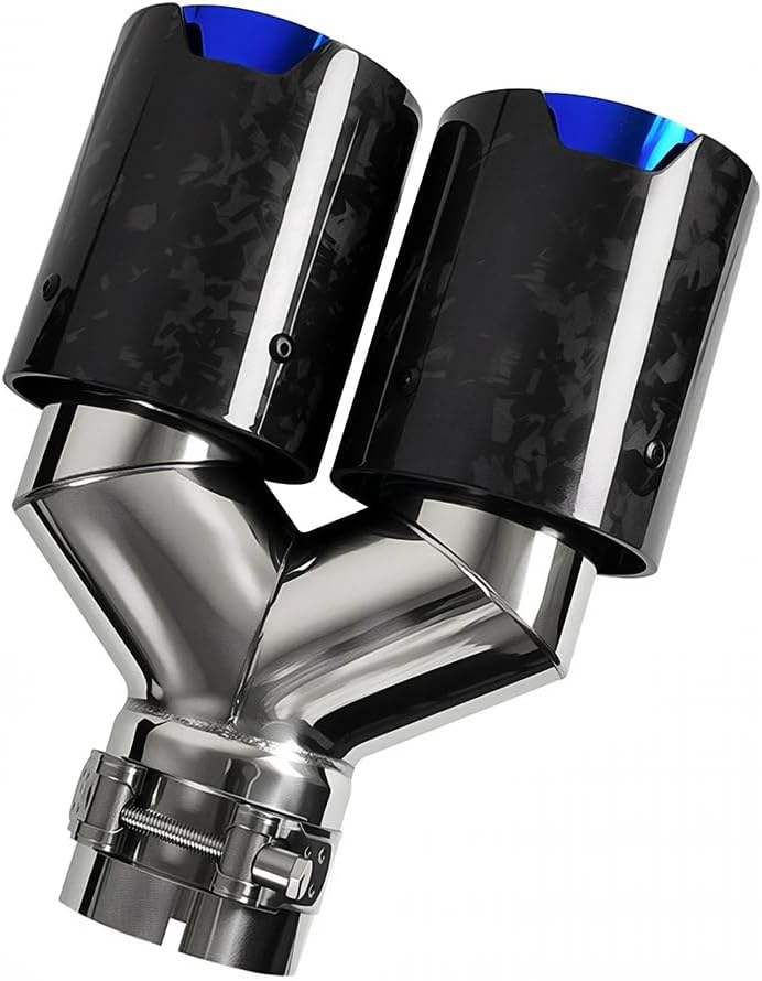2.5-Inch Inlet Dual Carbon Fiber Car Exhaust Tips fit for BMW F22/F23/F30/F31/F32/F33/F36 2.0T (N20/B48) 2.5" Inlet 3.5"Outlet Tailpipe Tip Forging Burnt