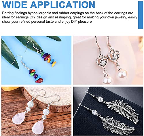 925 Sterling Silver Earring Hooks, 750Pcs Earring Hooks Kit 250Pcs/125Pairs Hypoallergenic Earring Hooks With 250Pcs Silver Open Jump Rings And 250Pcs Rubber Earring Backsfor Jewelry Making #TOP4