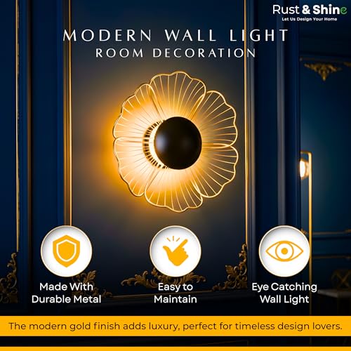 Image of Rust & Shine Modern Wall Lamp Decorative Wall Light for Home Decoration Living Room & Bedroom Wall Mounted Light Fancy Indoor Wall Decor Lighting