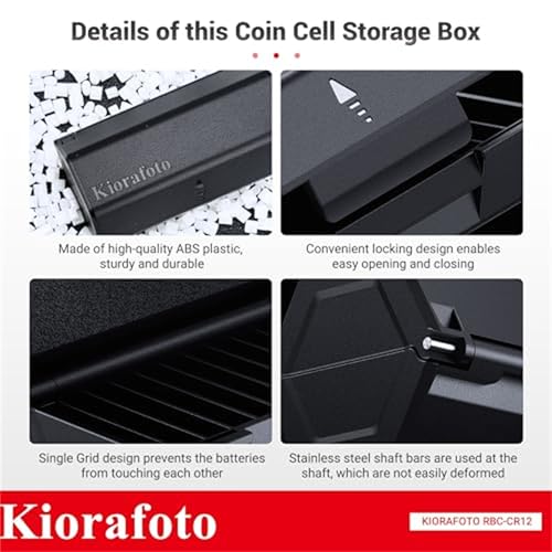 2 x Pack CR2032 CR2025 CR2016 Batteriefachhalterung, 2024 Neue Upgrade-Knopfzellenbatteriefachorganisation für 24 CR2032/CR2025/CR2016 Knopfzellenbatterien, die in Standard-D-Batterieschlitze passen