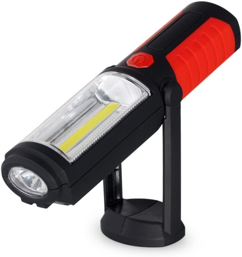 Portable Hands-free COB LED Work Light Lamp with Adjusting Stand Hanging Hook and Magnet Base for Garage Shed Indoor Outdoor
