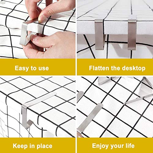 image for Avando Tablecloth Clips,12 PCS Stainless Steel Triangular Tablecloth C