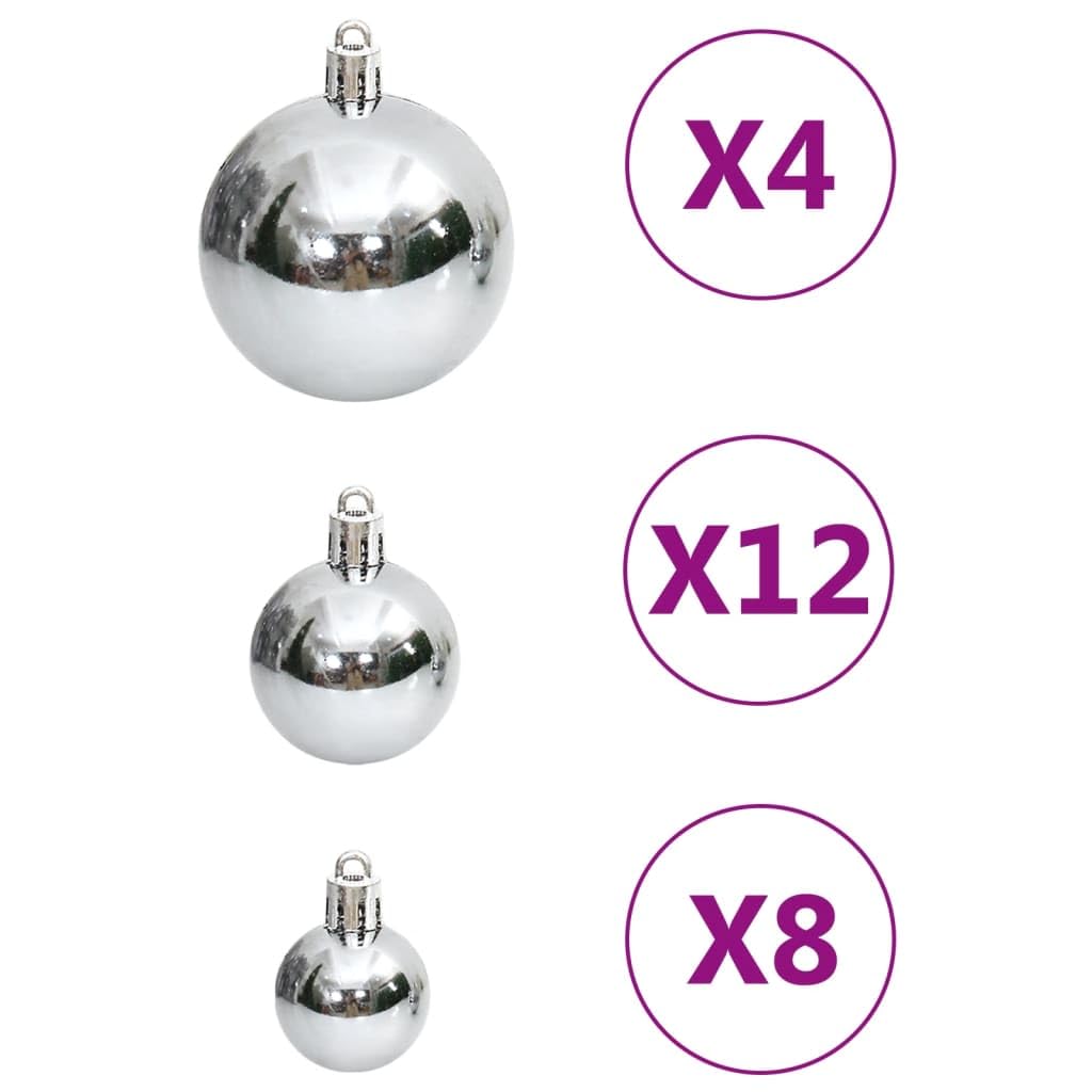 Homgoday Mobili Set Palline di Natale 111 pz Argento in Polistirene, Decorazioni Natalizie, Decori Natalizi, Decorazioni Natalizie per Esterno