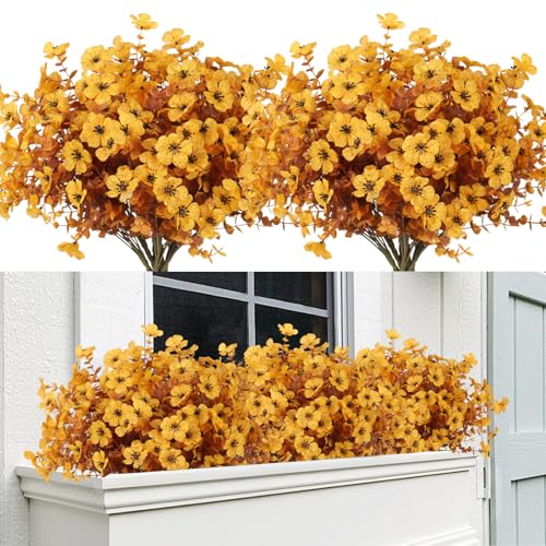 RECUTMS Fake Fall Flowers Outdoor Realistic Artificial Plants Fake Fall
