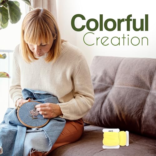 Image of Embroidery Floss Kit and Refills - Cotton Threads - DMC Color Coding for Cross Stitch, String Crafts, Friendship Bracelets