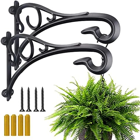 Hängepflanzenhalterung, strapazierfähig, kunstvoller Gartenhaken , dicker, haltbarer, rostbeständig, zum Aufhängen von Pflanzen Cover