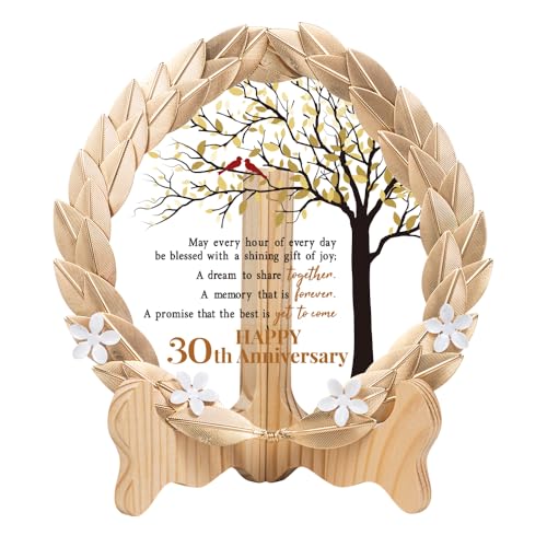 30th Anniversary Wedding Gifts Crystal Plate with Gold Leaf Wreath - 30 Years Anniversary Wedding Unique Gifts Ideas for Parents Couple - Cardinal Style by EVA murmure - Used condition - US$19.20