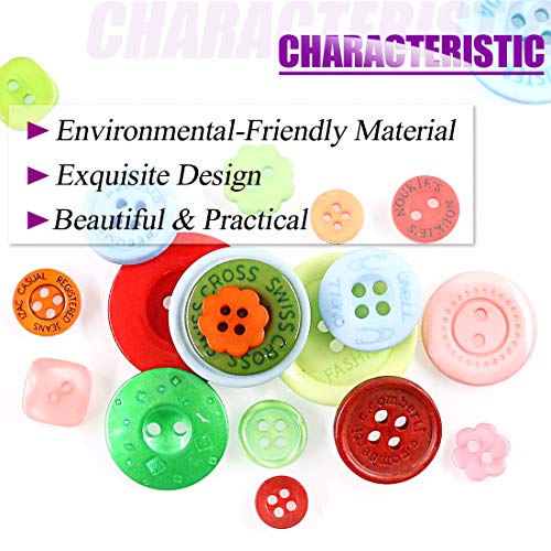 Swpeet 1000Pcs Christmas Assorted Craft Buttons, 2 And 4 Holes Red Round Craft Resin Sewing Buttons Suitable For Christmas Sewing Decorations, Art & Crafts Projects Diy Decoration - Mixed Color #TOP2