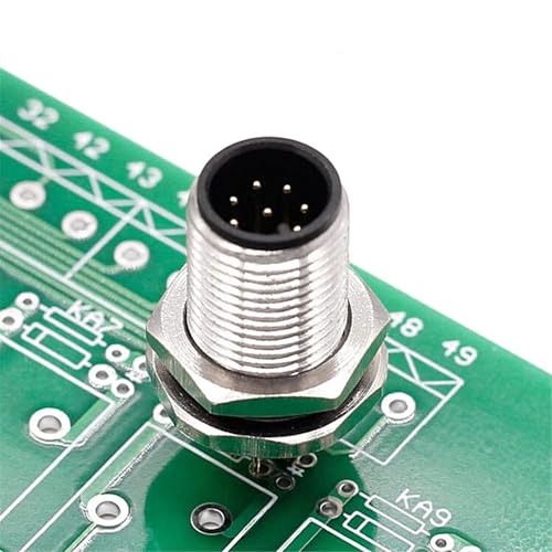 Conector M12 macho de 4 pines con rosca frontal para panel de sensor PCB 7