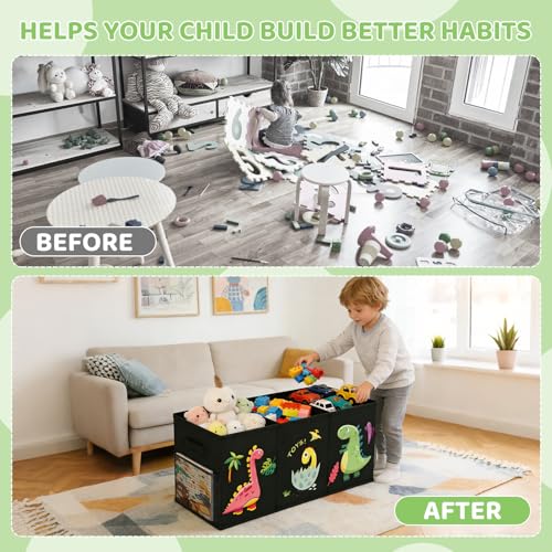 Extra Groß Aufbewahrungsbox mit Deckel Kinder,130l Große Faltbare Spielzeugkiste mit Griff,Aufbewahrungsbox Kinder,Spielzeug Aufbewahrung Im Kinderzimmer für Kleidung Bücher Schlafzimmer,98*34*40cm