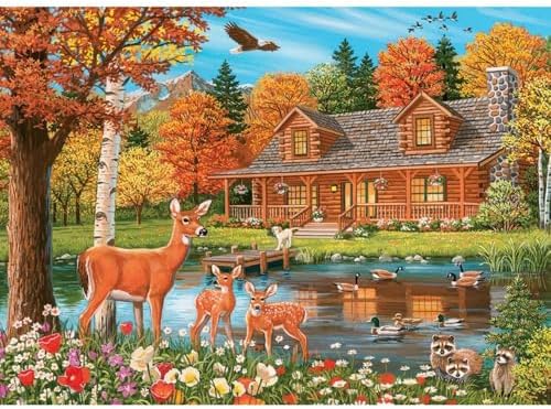 Cobble Hill Family Piece's 350 Puzzle - Cottage Pond (Family) - Sample Poster Included image 4
