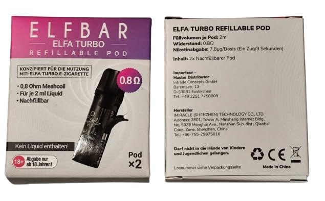 ELFBAR ELFA Refillable Pod  Ersatz-Pods fr ELFA Turbo Basisgert  Ohne  Fllung  Zubehr-Pack: Amazon.de: Elektronik & Foto