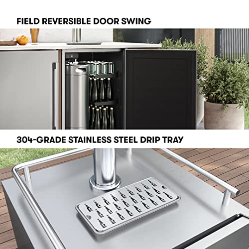 Zephyr Presrv™ 24" Stainless Steel Outdoor Kegerator & Beverage Cooler -Freestanding Fridge and Keg Beer Cooler - Compatible with Multiple Keg Configurations (Tap Kits sold separately) on Fridge.com