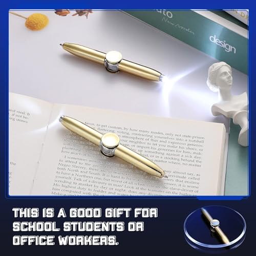 Image of Spinning Rotatable Finger - Non-Slip Coated Spinning Pen Mod with Weighted for Gaming Student Gift Pen for Business (Yellow, 1 Pcs)