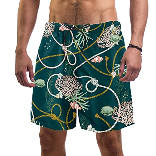 Short de bain pour homme de qualité supérieure avec doublure en maille verte
