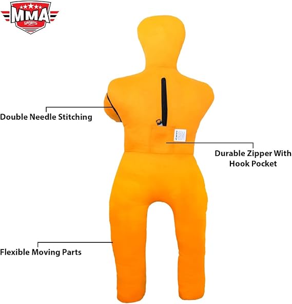 MMA Sports Brazilian Jiu Jitsu Judo Karate Throwing Boxing Dummy - 36-41 Inch Orange Grappling Dummy for Kids