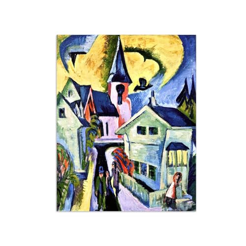 Reproduction impressions sur toile MUHJDYC église rouge œuvre d'art haut de gamme