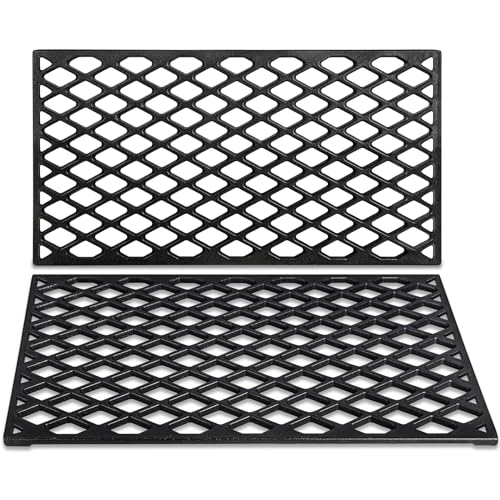 Unidanho Grill Grates for Traeger 22 Series Pro 575 Lil Tex Elite Pro BBQ070 Cast Iron Cooking Sear Grate Bottom Grid Rack BBQ Replacement Parts BAC366 Wood Pellet Smoker Accessories