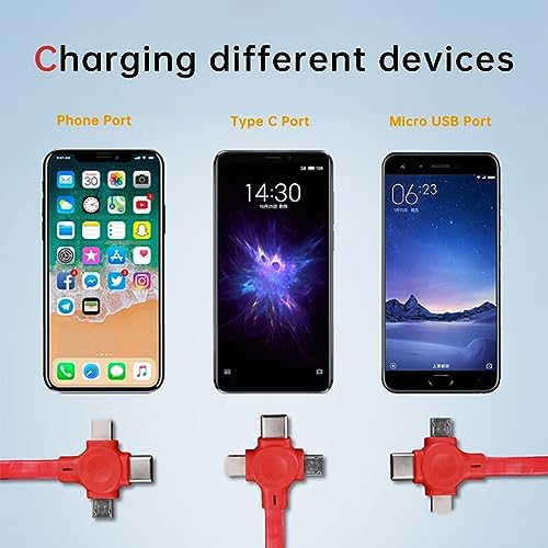 Gartmost 6 Pcs 3 in 1 Retractable Multi Fast Chargers Cable Bulk(3.28FT) with USB C/Micro USB/L and Phone Stand, Compatible with iPhone 17/16/15/14/13/12/11/10/9/8/Android/Tablet