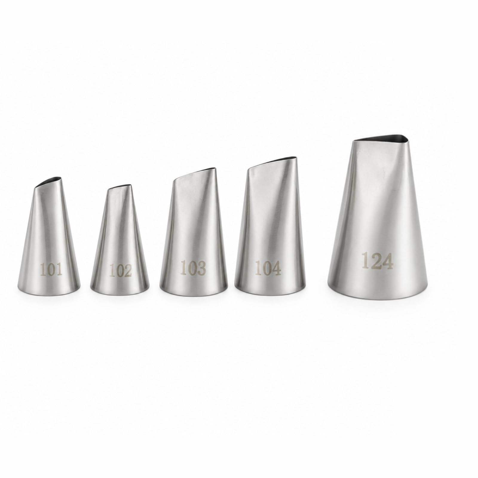 Flower Piping Nozzles Set, 5 Pcs Stainless Steel Piping Tips Cake Decorating Supplies Flower Petal Icing Tips Cakes Decor Pastry Tools for DIY Cake Decorating Cupcake