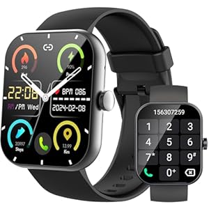 Smart Watch(Answer/Make Calls), 1.96″ HD Smartwatches for Men Women, Fitness Tracker with Heart Rate SpO2 Sleep Monitor, Pedometer, 100+ Sport Modes, IP68 Waterproof, Activity Tracker for iOS Android