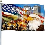 Shuitouk 911 Flags 3x5 Outdoor We Will Never Forget 911 Flag Patriotic Memorial Day American Flags for Outside House Yard Sign Decorations Banner
