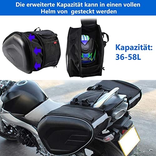 Abhpjuy Torba na bagażnik motocyklowy, torba na siodełko, torba boczna do wysyłania, wodoszczelna osłona, uniwersalna, tylna torba na kask
