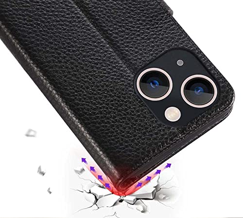 Étui clapet iPhone 13 Mini porte-carte magnétique avec support vidéo bleu