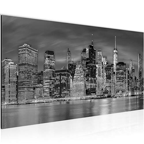 Bilder New York Wandbild Vlies - Leinwand Bild XXL Format Wandbilder Wohnzimmer Wohnung Deko Kunstdrucke Grau 1 Teilig - MADE IN GERMANY - Fertig zum Aufhängen 014012c