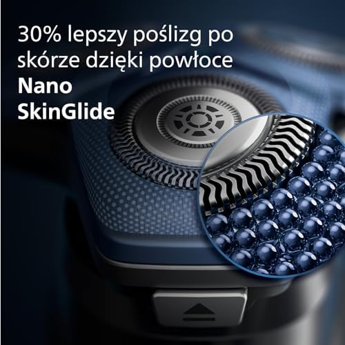 Golarka Philips z serii 7000 golarka elektryczna do golenia na mokro i sucho z technologią SkinIQ, z wysuwanym trymerem, Quick Cleaning Pod i wkładem, Philips OneBlade (modele S7887/78)