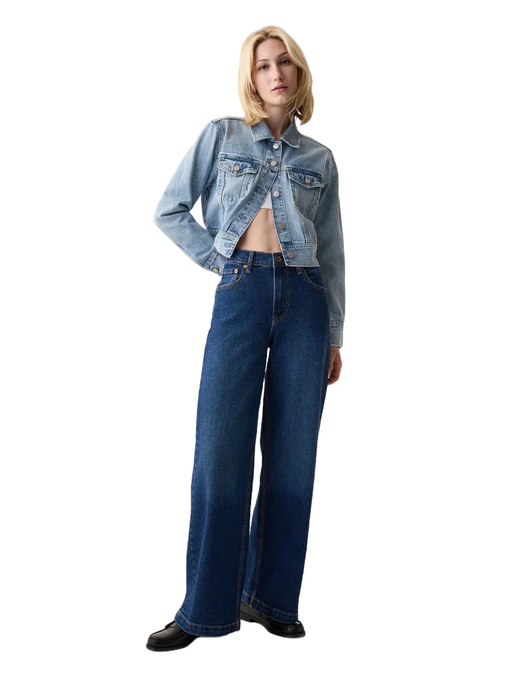 

                                                    GAP Womens HIgh Rise Stride Denim Dark Wash 24 Reg