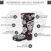 NORTY Waterproof Rain Boots for Women Size 8, Mid Calf Rain Shoes, Slip-Resistant, Comfortable Rainboots, Stylish Outdoor Garden Boots, Glossy Rose Skulls Design, 11.25