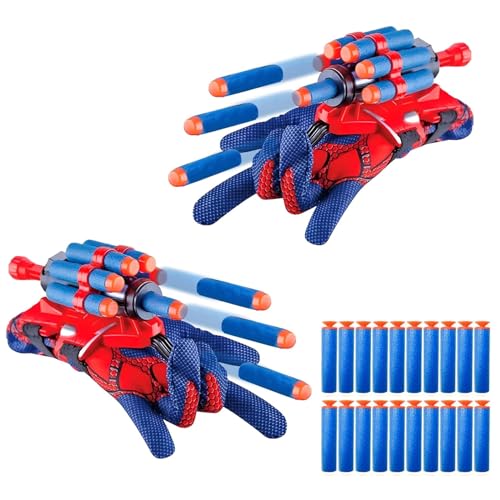 FCXQG 2 Set Compatible Con Guante Spiderman Lanza Telarañas Lanza Telarañas Guantes Niño Lanzatelaranas Guante Guanto Bambino Lanza Telarañas Juguetes Niños Juguetes Superheroes Guante Lanza Telarañas