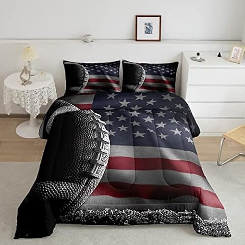 Boys American Flag King Size Comforter Set Cover
