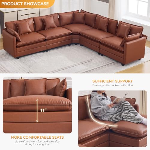 V-Shaped Cloud Leather Sofa