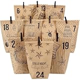 24 Adventskalender Geschenktüten mit Zahlenaufklebern