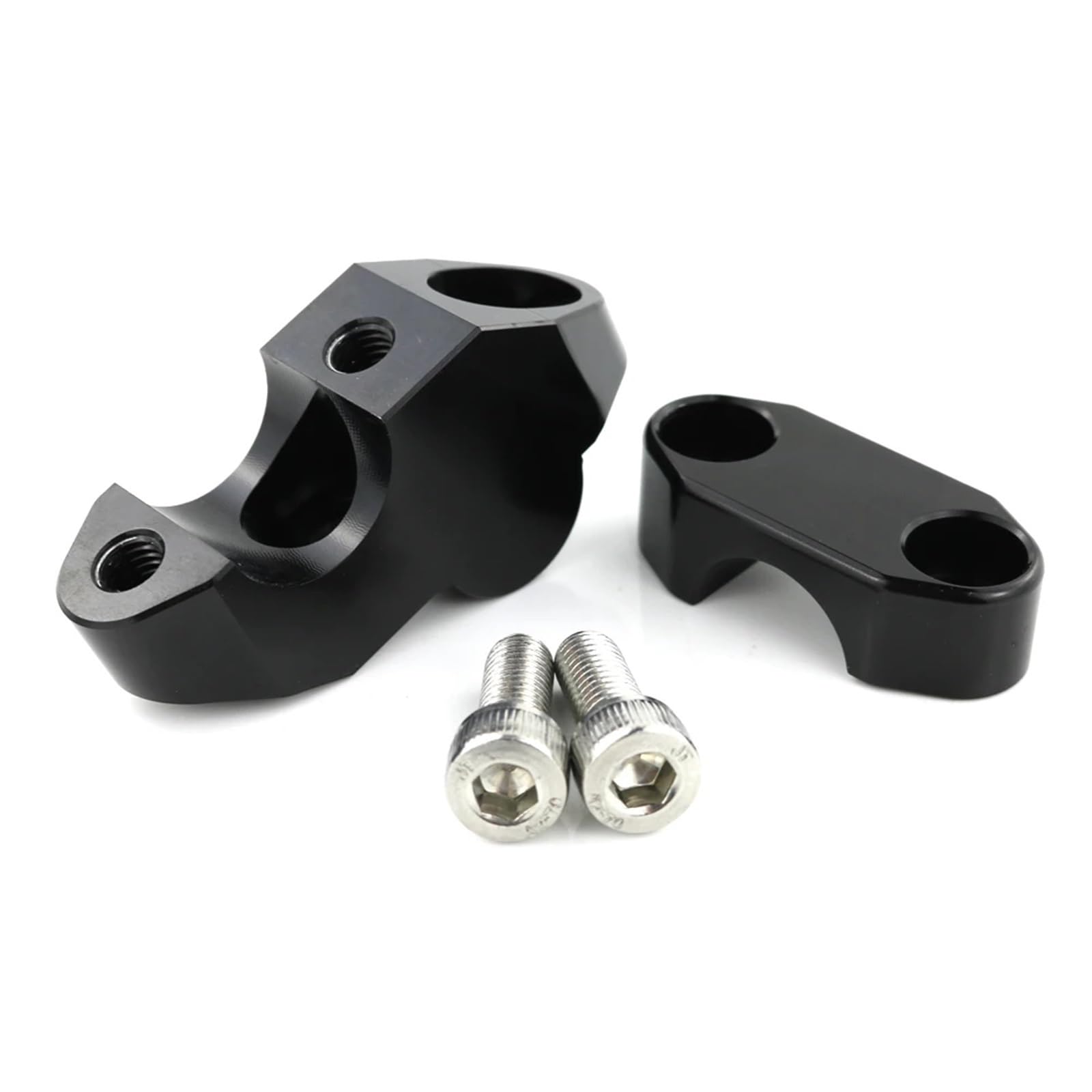 Moto Riser Manubrio Compatibile con Moto per Guzzi V7 2014-2024 per V85 TT 2020-2024 Manubrio Riser Moto Manubrio Aumento Morsetto Accessori(Black)