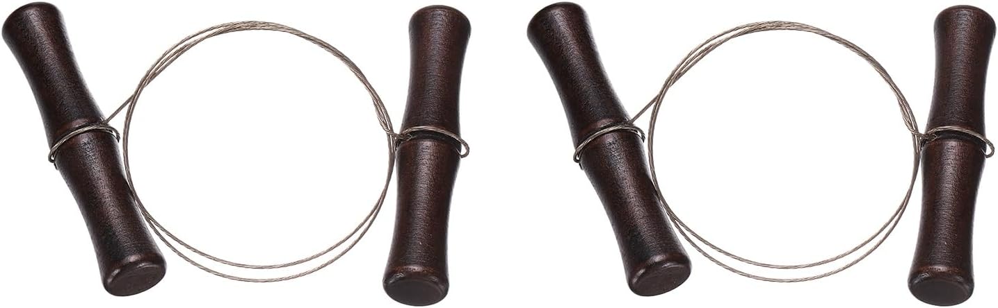 HARFINGTON Pottery Wire Tool 21.26" Standard Clay Wire Cutter Cutting Pottery Tools with Plastic Handle for Clay Cutting Sculpting Cheese Dough Tools, Black Brown