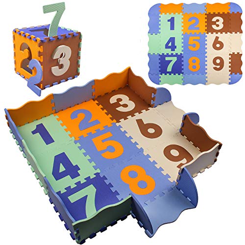 StillCool Baby Play Mat with Fence 0.39 inch Thick Interlocking Foam Floor Tiles