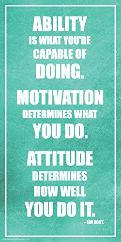 Culturenik Lou Holtz Ability Motivation Attitude Inspirational Motivational Sports Football Coach Icon Quote Print (Unframed 12x24 Poster)