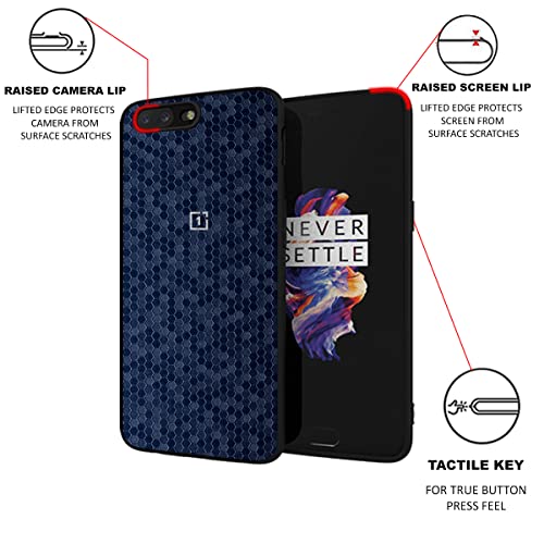 Image of Fortify Sleek Riggear OnePlus 5 Back Cover Case (TPU+PC | Blue Hive)