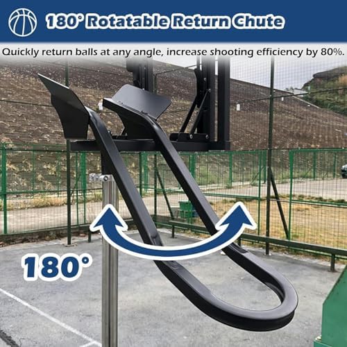Portable Basketball Return System, Automatic Rebounder Attachment for Indoor/Outdoor Hoops, Training Aid for Shot Accuracy, Basketball Shot Return Net