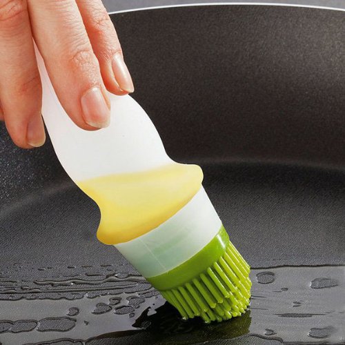 Pinceau à Huile Pour La Cuisine Avec Réservoir - En Silicone Résistant à La Chaleur - Parfait Pour Cuisiner, Griller Et Le Camping - 10