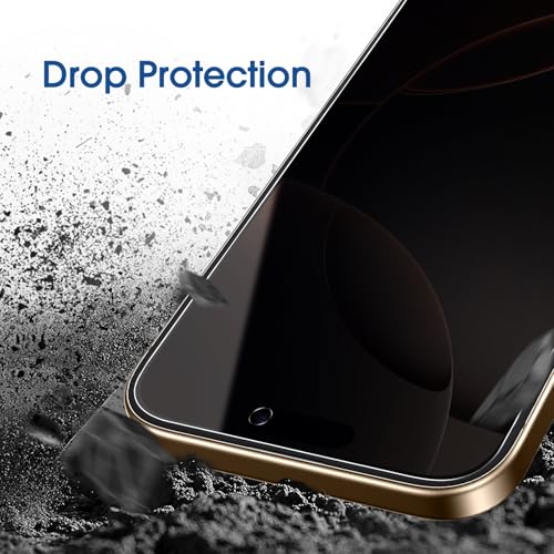 Image of amFilm OneTouch for iPhone 16 Pro Max Privacy Screen Protector 6.9'' 2024 | 30s Auto-Alignment, Bubble Free, Tempered Glass, 28 Anti Spy, Shatterproof, Camera Lens Protector 2+2 Pack (16P-6.9'')